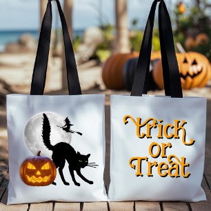 Black Cat Full Moon Vuxen Bus eller godis Tote Tygkasse
