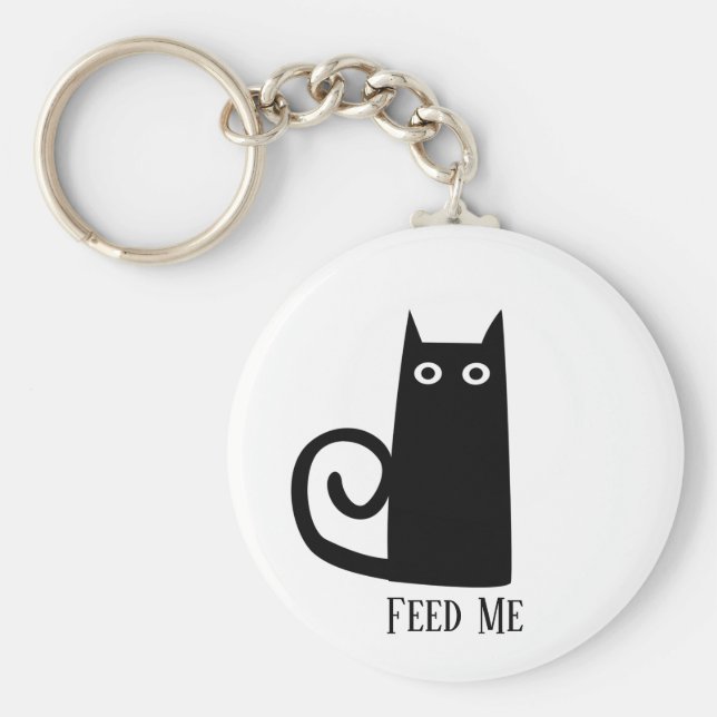 Black Cat Funny Nyckelring (Framsidan)