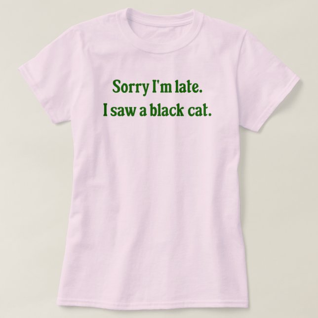 Black Cat Funny T Shirt (Design framsida)