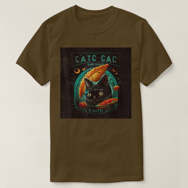 Black Cat Gaming Taco T Shirt (Design framsida)