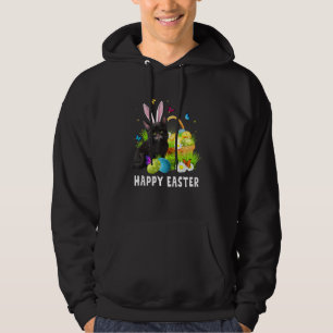 Black Cat Glad påsk Day Bunny Eggs Manar Womens Hoodie