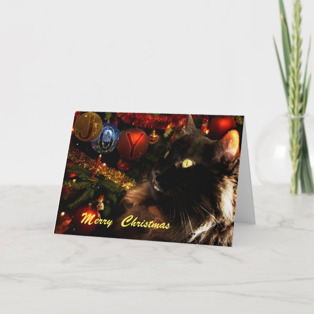 Black Cat God jul Helgkort (Framsida)