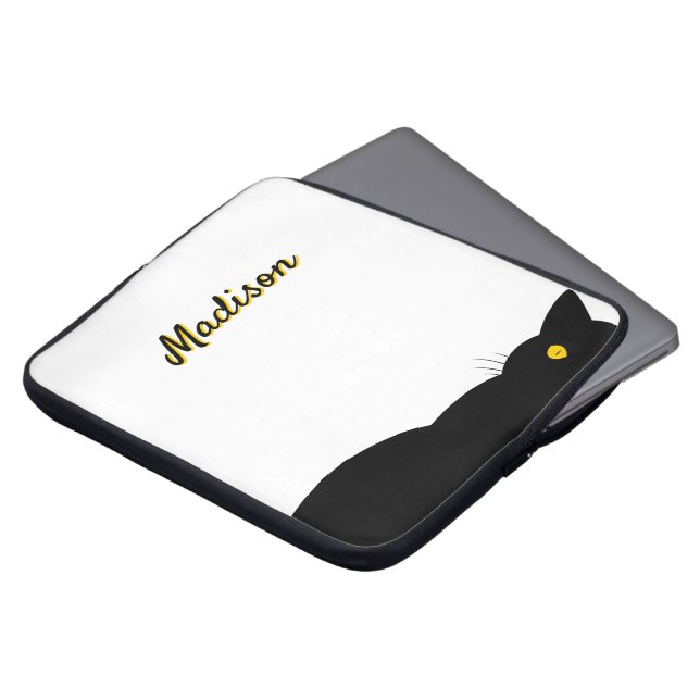 BLACK CAT Golden Ögon Anpassade Laptop Fodral (Framsida topp)