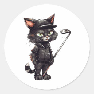 Black Cat Golf Runt Klistermärke