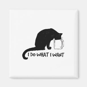 Black Cat gör vad jag vill ha Red Kopp Funny min k Magnet
