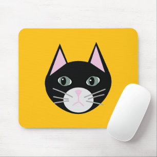 Black cat grönt ögon musmatta