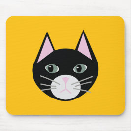 Black cat grönt ögon musmatta