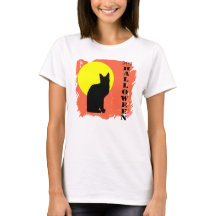 Black Cat Gult Måne Halloween