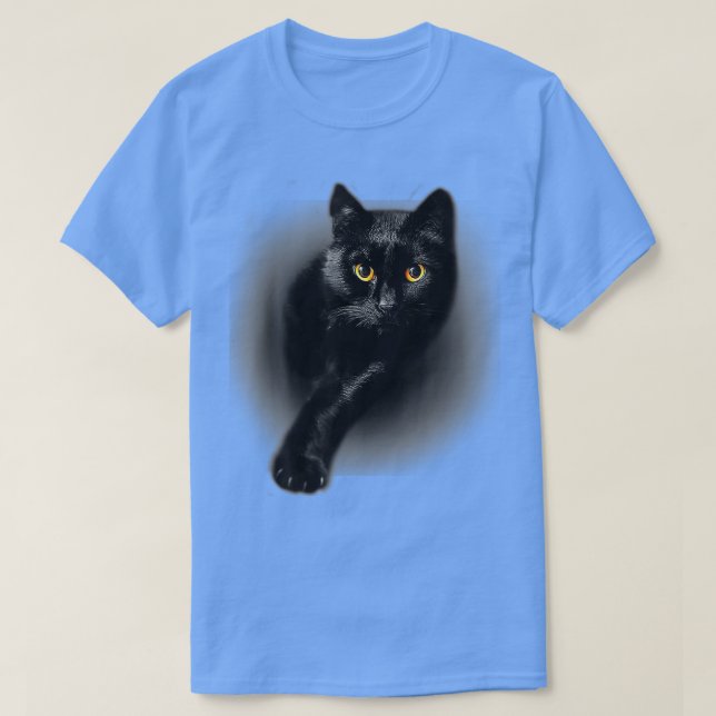 Black Cat Gult Öga Cats Ee Gifts T Shirt (Design framsida)
