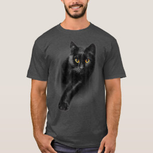 Black Cat Gult Öga Cats Tee Gifts 