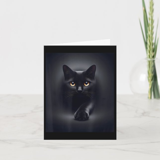 Black Cat Gult Öga Kort (Framsida)