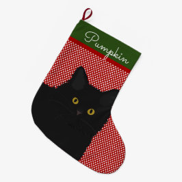 Black Cat Gult Öga Personlig Stor Julstrumpa