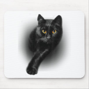 Black Cat Gult Ögon T-Shirt Cats Tee Musmatta