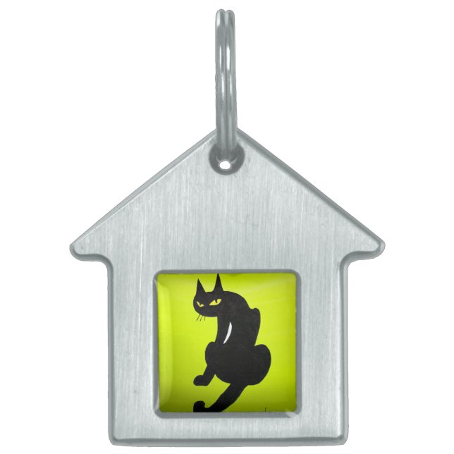 BLACK CAT,Gult topaz Namnbricka Husdjur (Framsidan)