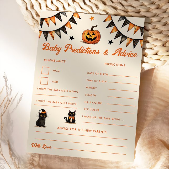 Black Cat Halloween Baby Predications & Advice Car Inbjudningar (Skapare uppladdad)
