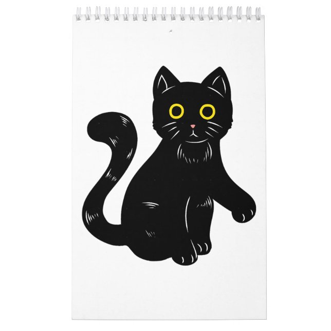 Black cat Halloween-barn Kalender (Omslag)