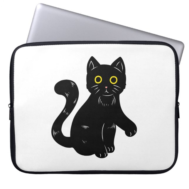 Black cat Halloween-barn T-Shirt Laptop Fodral (Framsidan)
