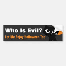 Black Cat Halloween Bumper Sticker Bildekal
