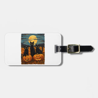 Black Cat Halloween Cat Lovers Starry Night Cat Va Bagagebricka