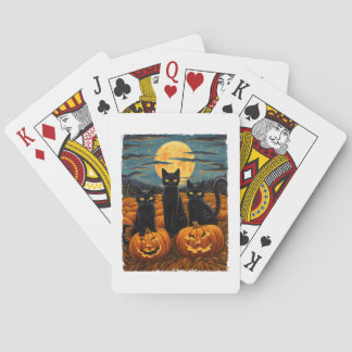 Black Cat Halloween Cat Lovers Starry Night Cat Va Casinokort