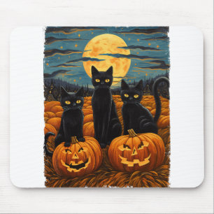 Black Cat Halloween Cat Lovers Starry Night Cat Va Musmatta