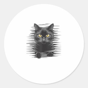 Black Cat Halloween Costume Spooky Kattunge Kitte Runt Klistermärke