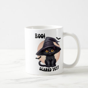 Black Cat Halloween Cute Vintage Black Kitten Boo Kaffemugg
