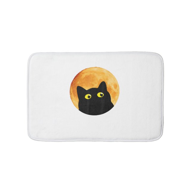 Black Cat Halloween Design Design Funny Cat Hallow Badrumsmatta (Framsidan)