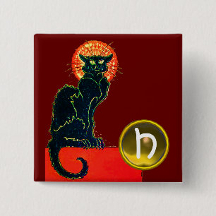 BLACK CAT HALLOWEEN FEST MONOGRAM KNAPP