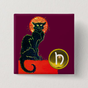 BLACK CAT HALLOWEEN FEST MONOGRAM KNAPP