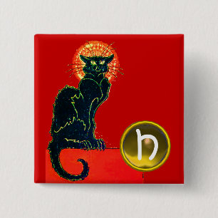 BLACK CAT HALLOWEEN FEST MONOGRAM KNAPP