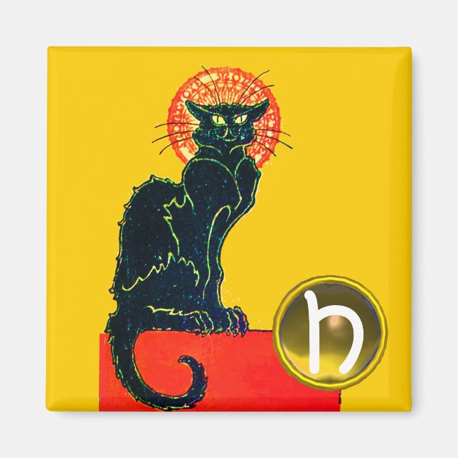 BLACK CAT HALLOWEEN FEST MONOGRAM MAGNET (Framsidan)