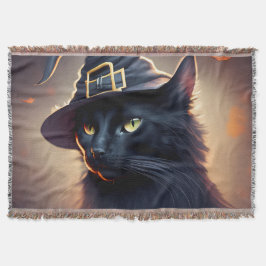 Black Cat Halloween Filt