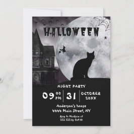Black Cat Halloween-inbjudan Inbjudningar
