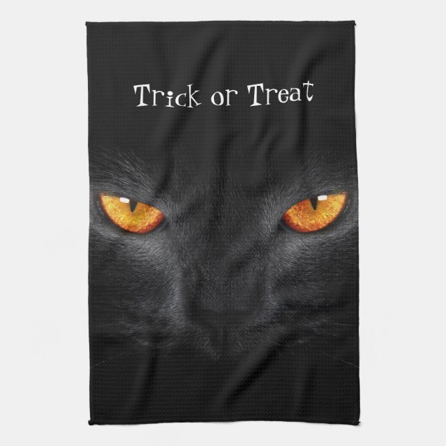Black cat Halloween Kitchen Towels Kökshandduk (Vertikal)