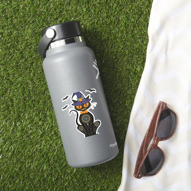 Black Cat Halloween Klistermärken (HydroFlask Insitu)