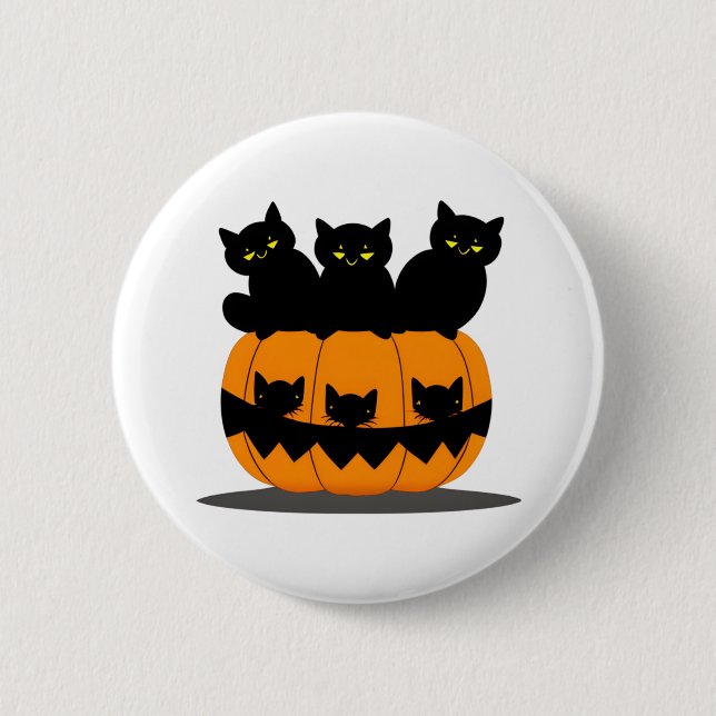 Black cat Halloween Knapp (Framsida)