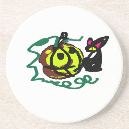 Black Cat Halloween-konst Underlägg