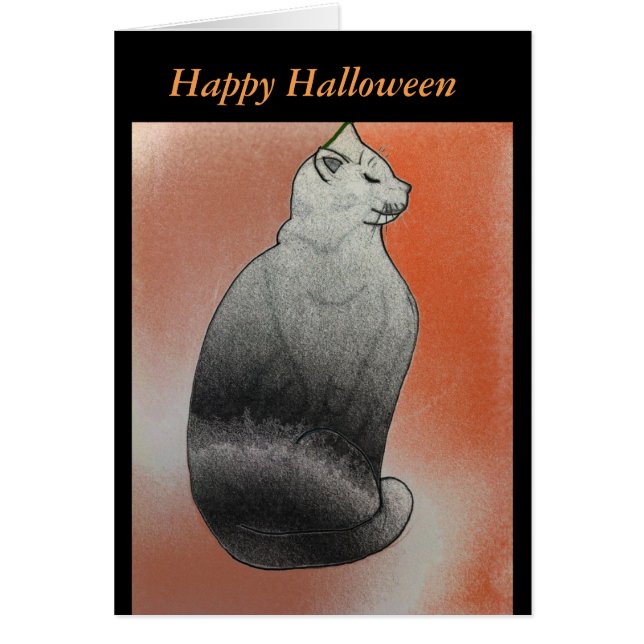 Black Cat Halloween-kort Hälsningskort (Framsidan)