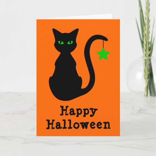 Black Cat Halloween-kort Kort (Framsida)