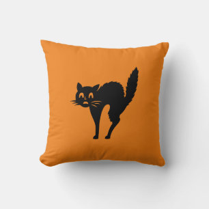 Black cat Halloween Kudde