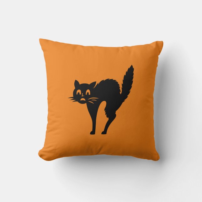 Black cat Halloween Kudde (Framsida)