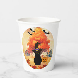Black Cat Halloween Paper Cups