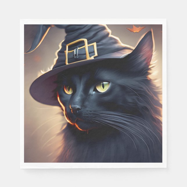 Black Cat Halloween Pappersservett (Framsidan)