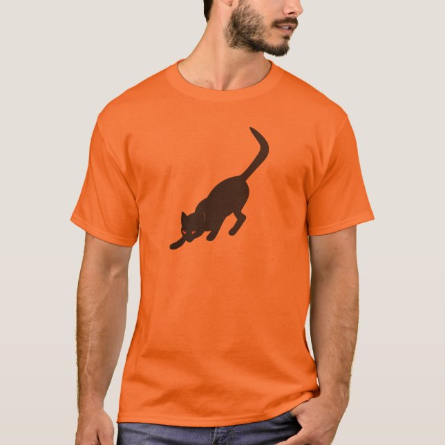 Black cat Halloween Shirt Tee Shirt (Framsida)