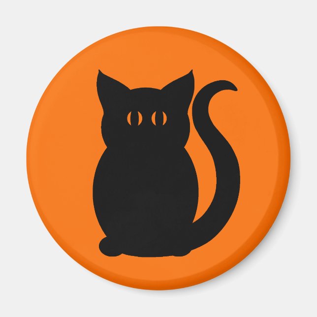 Black cat Halloween söt Magnet (Framsidan)