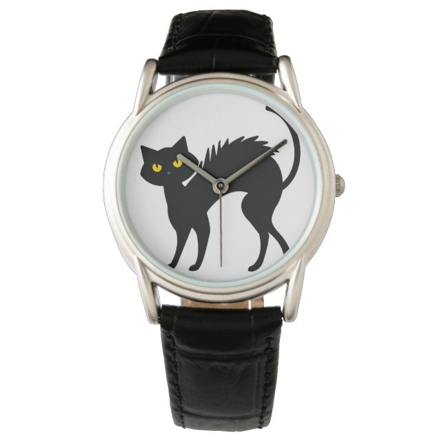 Black Cat Halloween - Svarta katter T-Shirt Armbandsur (Framsida)