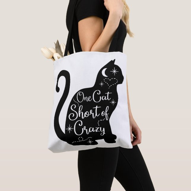 Black Cat Halloween Tote Bag Tygkasse (Närbild)