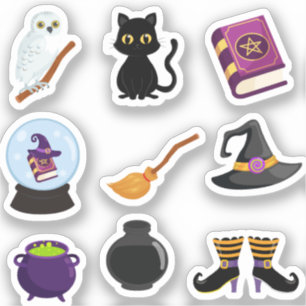 Black Cat Halloween Witches Klistermärken