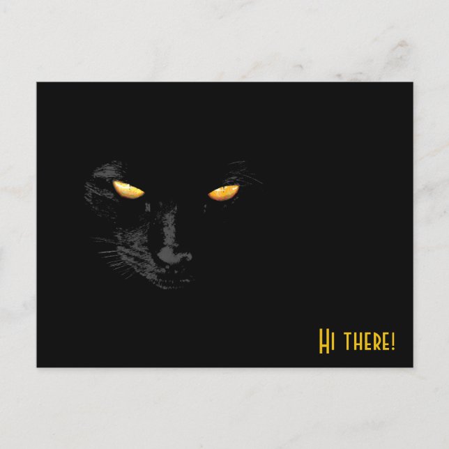 Black Cat hälsning lustigt anpassade Vykort (Framsida)